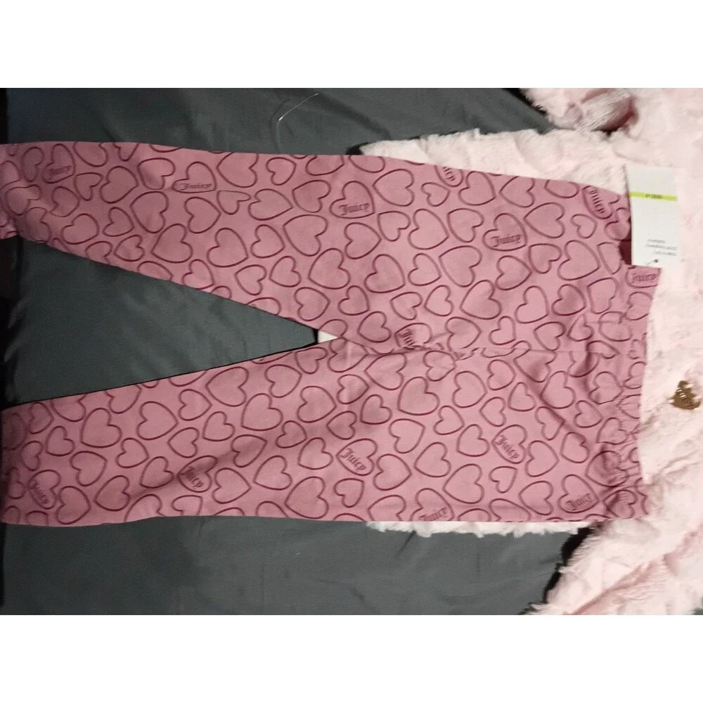 Juicy Couture Size 4 Kids Plush Pink Sweater And Matching Pants